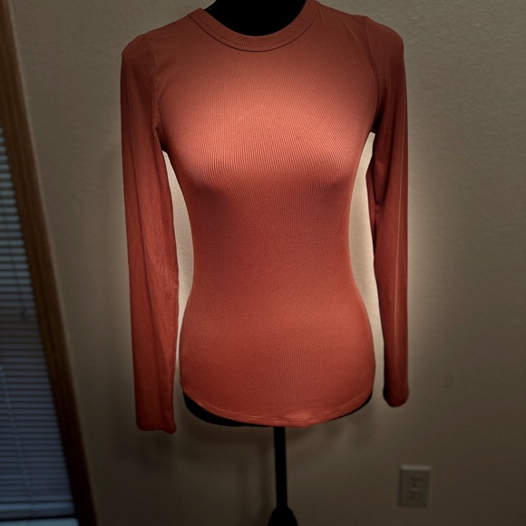 No Boundaries Tops - Rustic orange long sleeve shirt